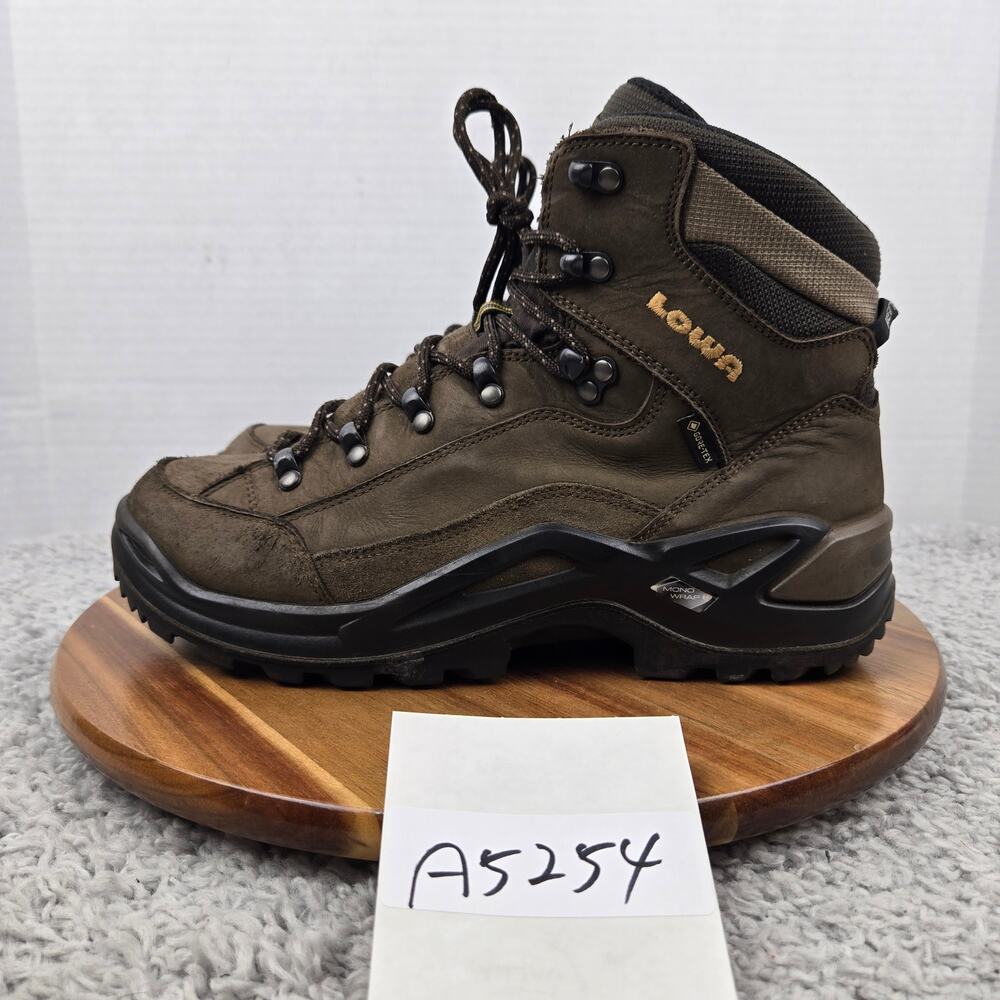 Lowa Mens 9 Renegade GTX GoreTex Mid Brown Leather Outdoor Trail Hiking Boots